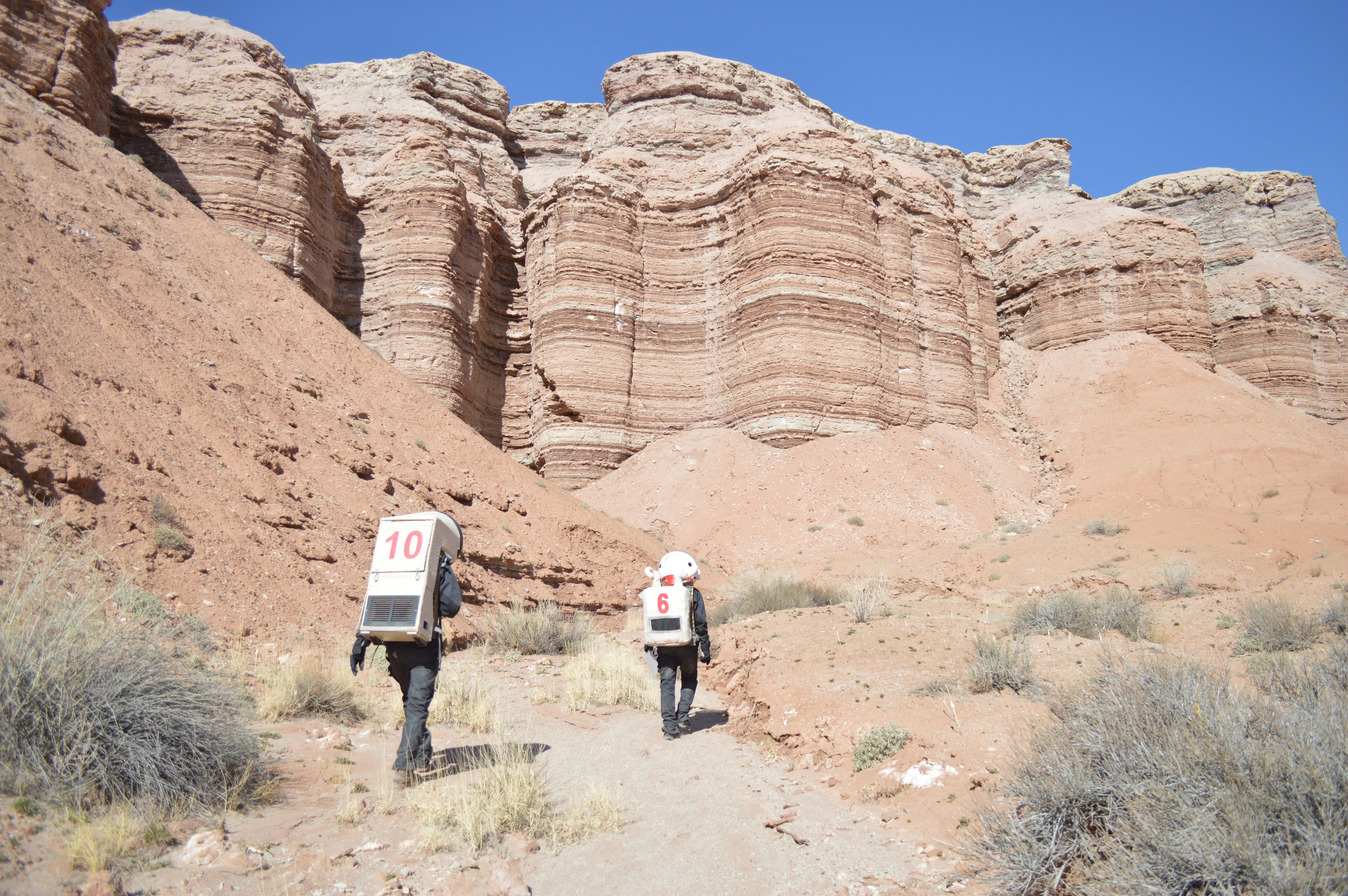 One of the objectives: analysis of a type of sulfate present in the Summerville rock formation visible here.