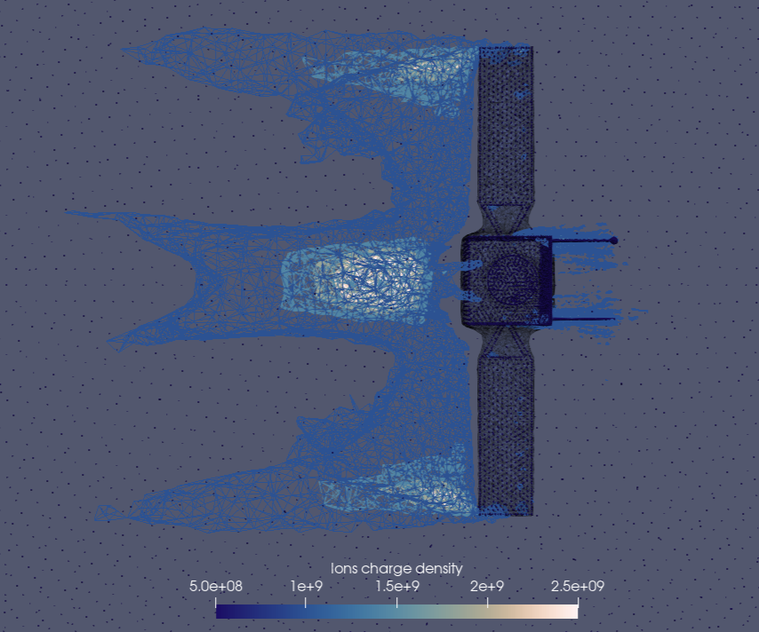 Study of the plasma wake of the spacecraft during the closest flyby of a comet.